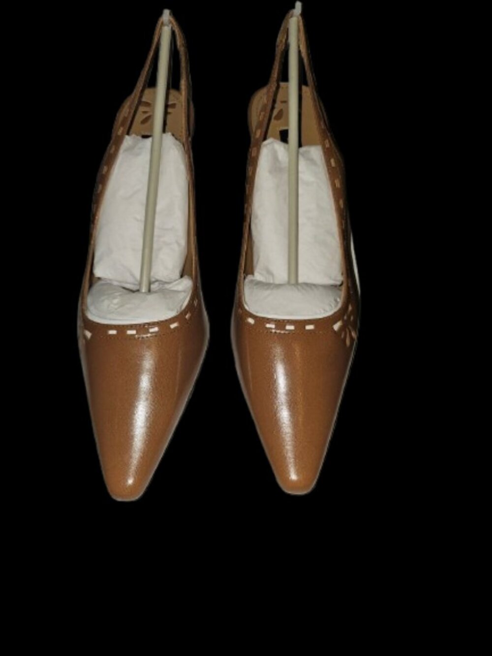 Style & Co. Women's Slingback Pumps – Pointed Toe Low Heel Dress Shoes Tan 8.5M